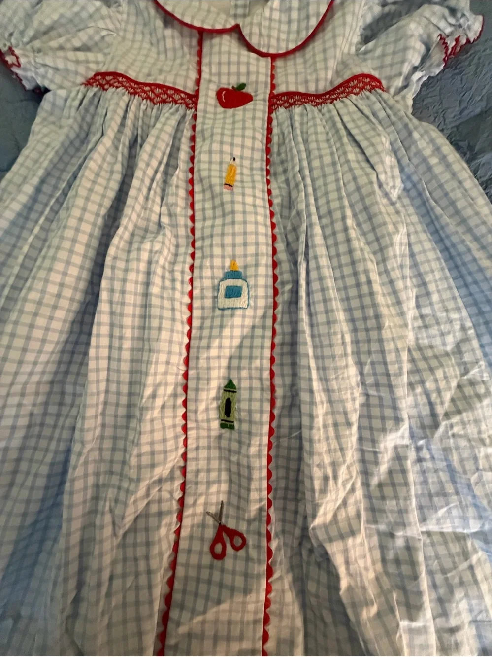 Smockingbird Girls Back to School Smocked Dress Girls Size 8